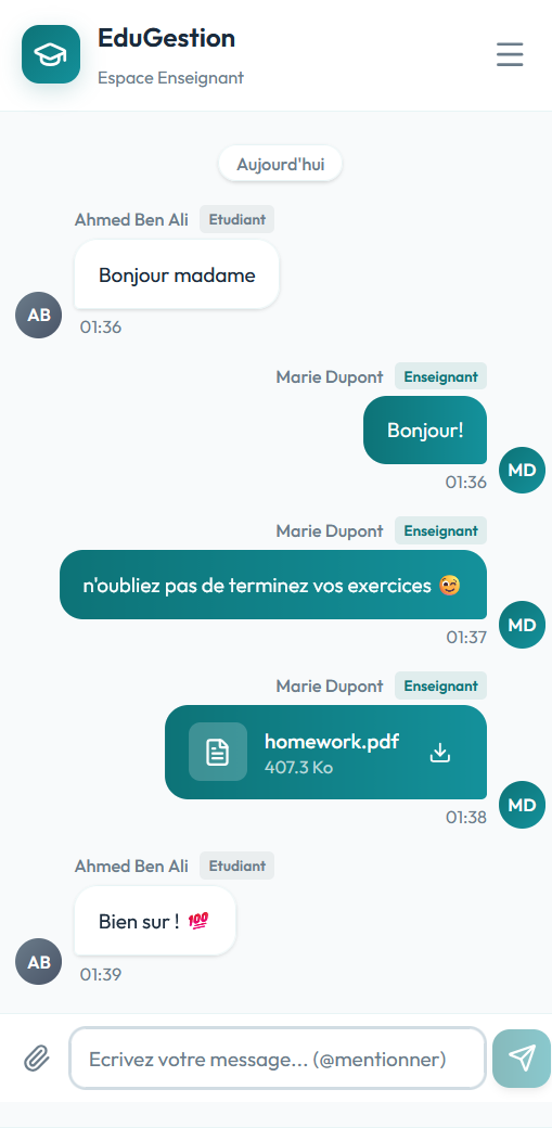Messagerie EduGestion